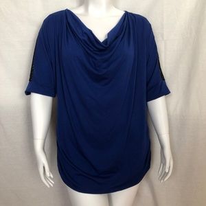 Drama Gold Royal Blue Tunic with Lace Detail